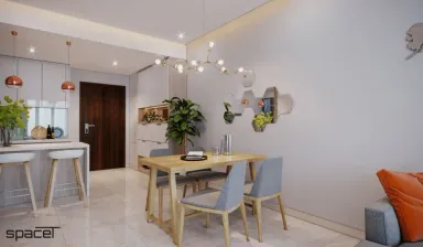 Phòng ăn Lối vào - Căn hộ One Verandah Quận 2 - Phong cách Scandinavian + Modern