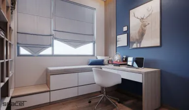 Phòng làm việc - Căn hộ One Verandah Quận 2 - Phong cách Scandinavian + Modern