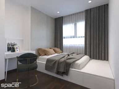 Phòng ngủ - Cải tạo Căn hộ Golden Mansion Phú Nhuận - Phong cách Color Block + Scandinavian