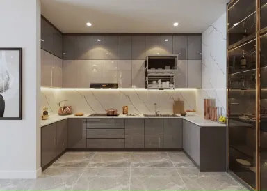 Phòng bếp - Nhà phố Quận 7 200m2 - Phong cách Modern