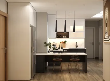 Phòng bếp Phòng ăn - Căn hộ Masteri Thảo Điền Quận 2 - Phong cách Modern