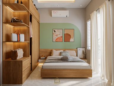  Phòng ngủ - Phòng ngủ Nhà phố Lương Văn Can Quận 8 - Phong cách Color Block 
