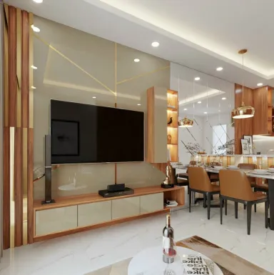 Phòng khách Phòng ăn - Căn hộ Diamond Riverside Quận 8 - Phong cách Modern
