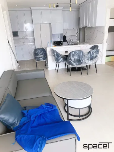 Phòng khách Phòng bếp Phòng ăn - Căn hộ Canary (Diamond Island Quận 2) - Phong cách Modern