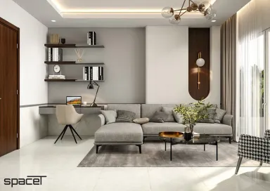 Phòng khách Phòng làm việc - Căn hộ chung cư Orient Apartment - Phong cách Modern
