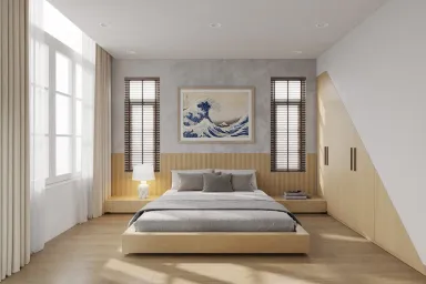 Phòng ngủ - Nhà phố liền kề NovaWorld Phan Thiết - Phong cách Japandi