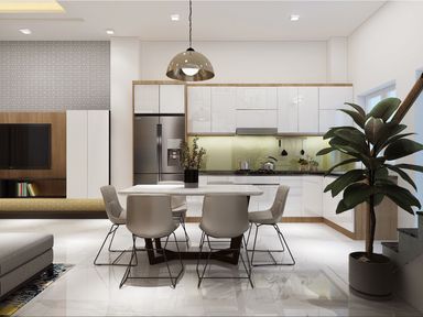  Phòng bếp, Phòng ăn - Nhà phố Park Riverside Quận 9 - Phong cách Modern 