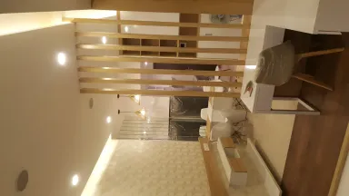 Phòng khách Phòng ăn Phòng làm việc - Căn hộ studio River Gate Quận 4 - Phong cách Scandinavian