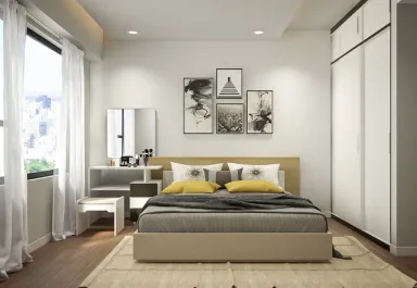 Phòng ngủ - Căn hộ The Tresor Quận 4 - Phong cách Modern + Minimalist