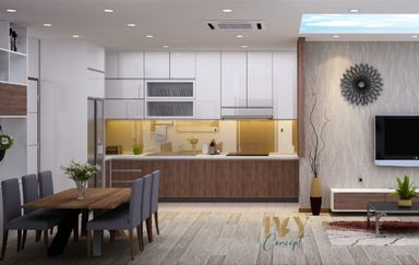  Phòng bếp, Phòng ăn - Căn hộ PetroVietnam Landmark - Phong cách Modern 