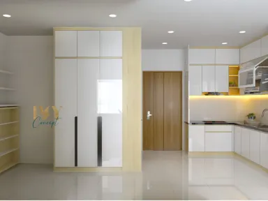 Phòng bếp Lối vào - Căn hộ Vinhomes Grand Park - Phong cách Scandinavian + Modern