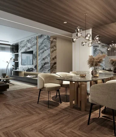 Phòng ăn - Căn hộ Saigon Pearl Topaz 2 - Phong cách Modern