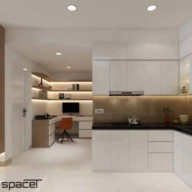 Phòng bếp Phòng làm việc - Căn hộ chung cư Ricca Quận 9 - Phong cách Modern