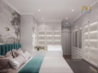 Phòng ngủ - Căn hộ Q7 Saigon Riverside Complex - Phong cách Indochine
