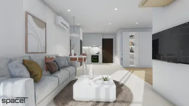 Phòng khách - Căn hộ The Origami (Vinhomes Quận 9) - Phong cách Minimalist