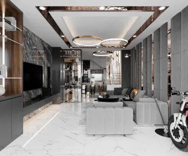 Phòng khách - Nhà phố Quận Bình Tân - Phong cách Modern