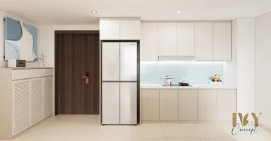 Phòng bếp Lối vào - Căn hộ River Gate Quận 4 - Phong cách Color Block + Neo Classic