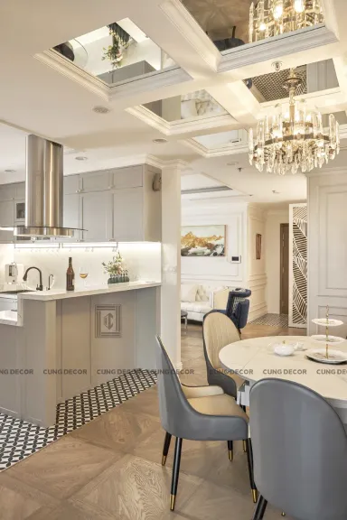 Phòng bếp Phòng ăn - Căn hộ Landmark 81 Vinhomes Central Park - Phong cách Neo Classic