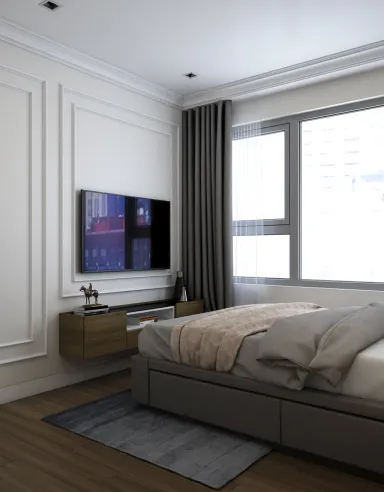 Phòng ngủ - Nhà phố 85m2 Quận 2 - Phong cách Neo Classic Phòng ngủ - Nhà phố 85m2 Quận 2 - Phong cách Neo Classic