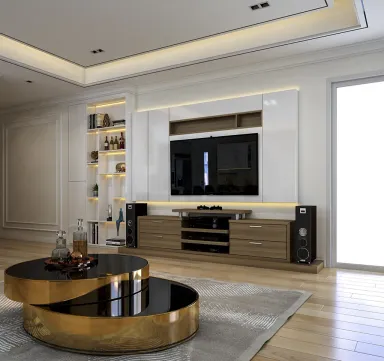 Phòng khách - Nhà phố 85m2 Quận 2 - Phong cách Neo Classic