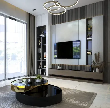 Phòng khách - Nhà phố 90m2 Quận 9 - Phong cách Modern