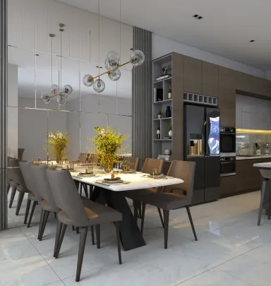 Phòng ăn - Nhà phố 90m2 Quận 9 - Phong cách Modern