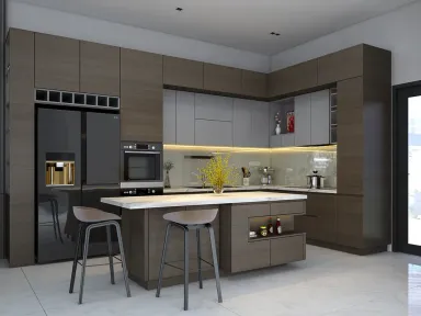 Phòng bếp - Nhà phố 90m2 Quận 9 - Phong cách Modern