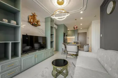 Phòng khách - Căn hộ Palm Heights (Palm City) - Phong cách Bán cổ điển + Hiện đại
