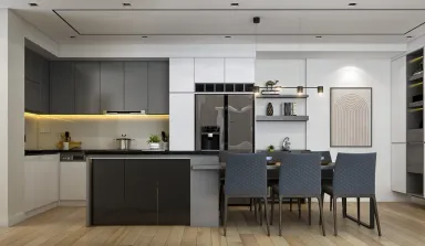 Phòng bếp Phòng ăn - Nhà phố 3PN Quận 7 - Phong cách Modern