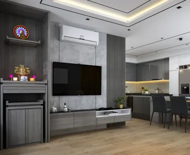 Phòng khách Phòng thờ - Nhà phố 3PN Quận 7 - Phong cách Modern