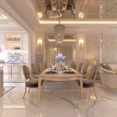 Phòng ăn - Nhà phố Hà Đô Quận 10 - Phong cách Bán cổ điển