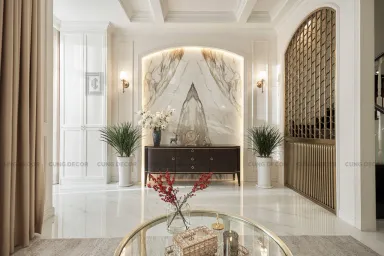 Phòng khách - Nhà phố liền kề Lakeview City - Phong cách Bán cổ điển