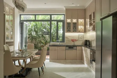 Phòng bếp Phòng ăn - Nhà phố liền kề Lakeview City - Phong cách Bán cổ điển