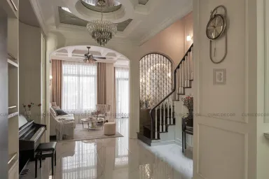 Phòng khách Hành lang - Nhà phố liền kề Lakeview City - Phong cách Bán cổ điển