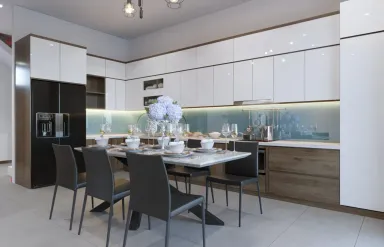 Phòng bếp Phòng ăn - Nhà phố Q. Bình Tân - Phong cách Modern