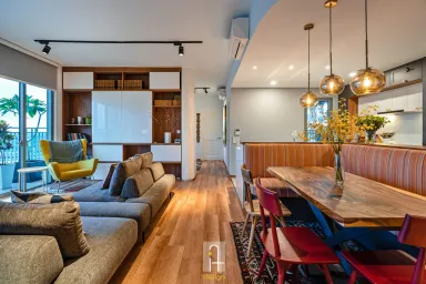 Phòng khách Phòng ăn - Căn hộ Palm Heights Quận 2 - Phong cách Bohemian + Modern