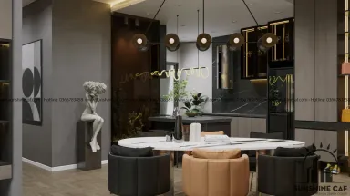Phòng bếp Phòng ăn - Căn hộ Sacomreal Tân Phú - Phong cách Modern