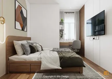 Phòng ngủ - Căn hộ 68m2 Quận 7 - Phong cách Modern