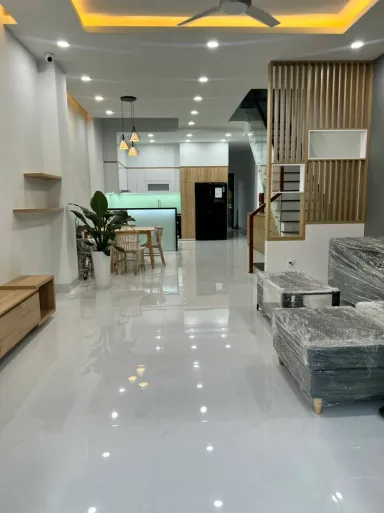 Phòng khách - Nhà phố 120m2 tại Bình Dương - Phong cách Modern