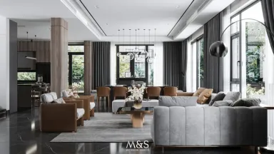 Phòng khách - Lucasta Villa Quận 9 - Phong cách Modern