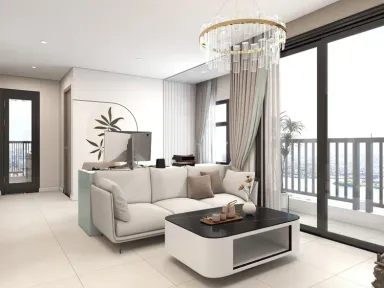 Phòng khách - Căn hộ Vinhomes Grand Park 75m2 - Phong cách Modern
