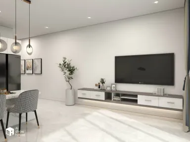 Phòng khách - Nhà cấp 4 ở Trà Vinh - Phong cách Modern