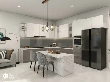 Phòng bếp Phòng ăn - Nhà cấp 4 ở Trà Vinh - Phong cách Modern