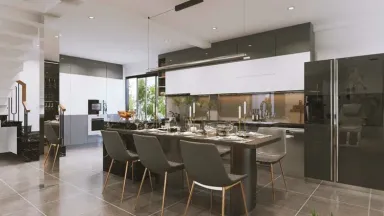 Phòng bếp Phòng ăn - Nhà phố Tân Bình - Phong cách Modern
