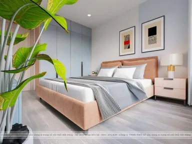 Phòng ngủ - Căn hộ 55m2 Vinhomes Grand Park - Phong cách Modern