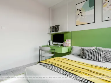  Phòng ngủ - Căn hộ Vinhomes Grand Park - Phong cách Color Block 