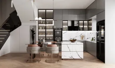 Phòng bếp Phòng ăn - Nhà phố Ân Phú Buôn Ma Thuột - Phong cách Modern