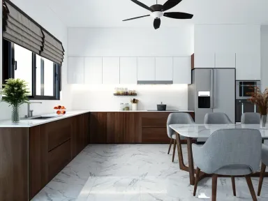 Phòng bếp Phòng ăn - Nhà cấp 4 ở Lộc Ninh - Phong cách Modern