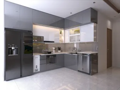 Phòng bếp - Nhà phố 2 tầng - Phong cách Modern + Scandinavian