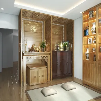 Phòng thờ - Nhà phố 4 tầng - Phong cách Modern + Scandinavian